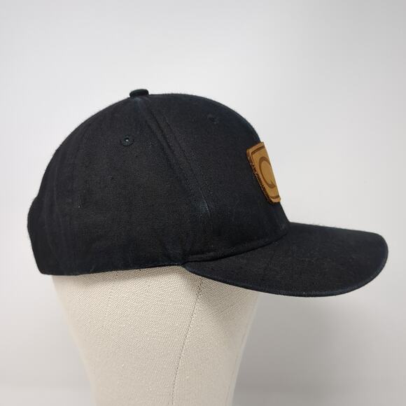 Arcadian Outfitters Snapback Cap Black One Size Adjustable Patched Vented Holes - Picture 5 of 9